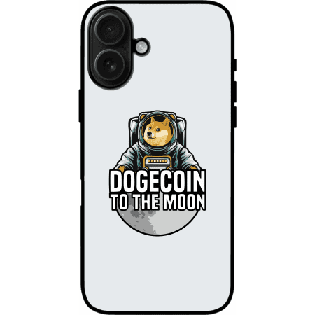 Dogecoin To The Moon iPhone 16 Plus Case - White