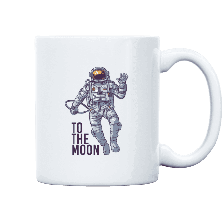 Bitcoin To The Moon Mug - White