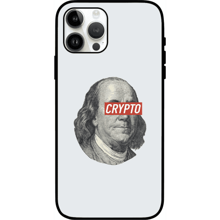 Benjamin Franklin Crypto iPhone 15 Pro Case - White