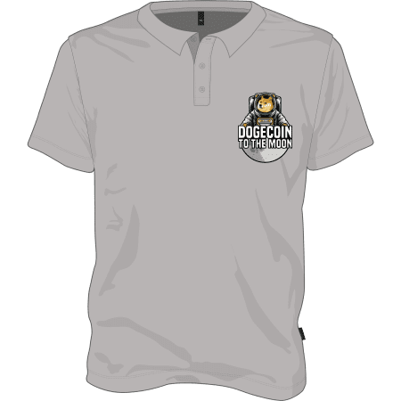 Dogecoin To The Moon Polo T-shirt - Grey / M