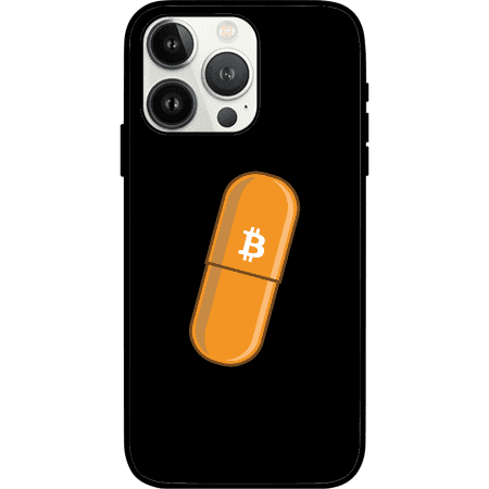 Bitcoin Orange Pill iPhone 14 Pro Max Case - Black