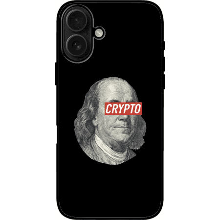 Benjamin Franklin Crypto iPhone 16 Plus Case - Black