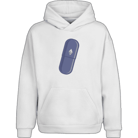Ethereum Blue Pill Hoodie - White / M