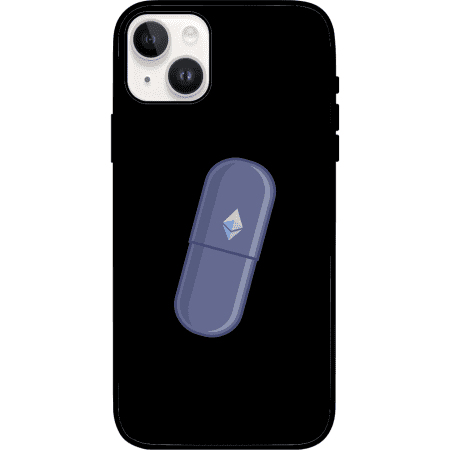 Ethereum Blue Pill iPhone 15 Case - Black