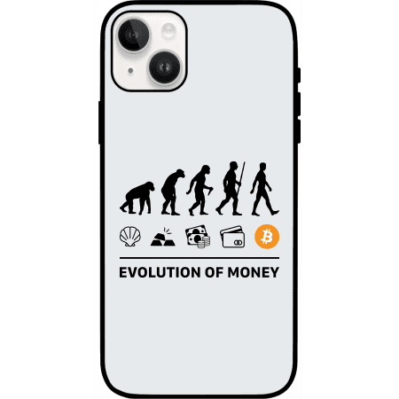 Evolution of Money iPhone 15 Plus Case - White