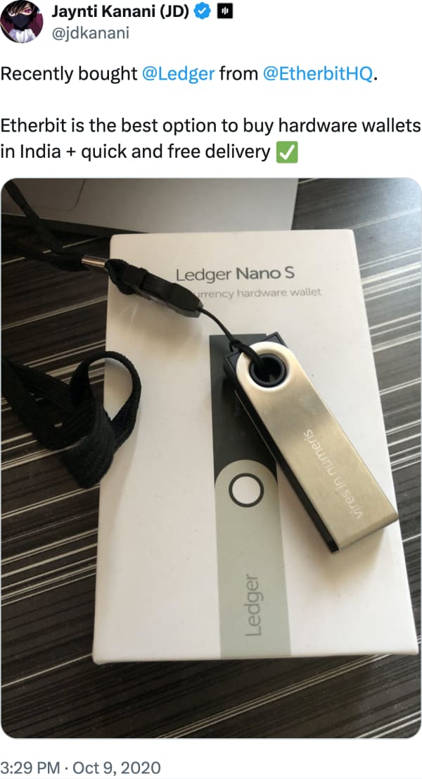 Jaynti Kanani (JD) (@jdkanani) reviews Etherbit.in