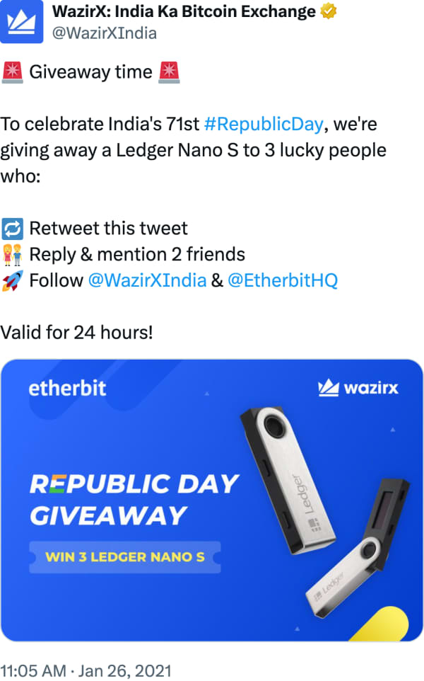 WazirX: India Ka Bitcoin Exchange (@WazirXIndia) reviews Etherbit.in