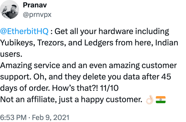 Pranav (@prnvpx) reviews Etherbit.in
