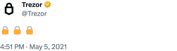 Trezor (@Trezor) reviews Etherbit.in