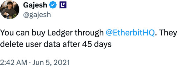 Gajesh (@gajesh) reviews Etherbit.in