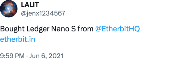 LALIT (@jenx1234567) reviews Etherbit.in