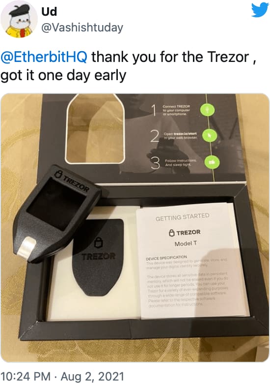 @Vashishtuday reviews Etherbit.in