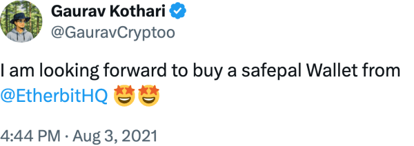 Gaurav Kothari (@GauravCryptoo) reviews Etherbit.in