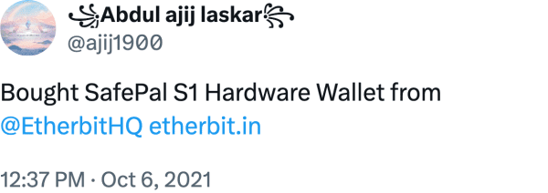 ꧁Abdul ajij laskar꧂ (@ajij1900) reviews Etherbit.in