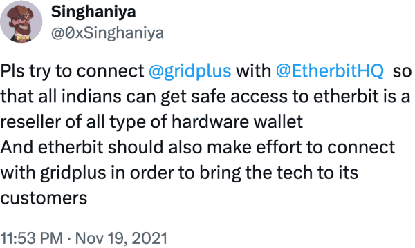 Singhaniya (@0xSinghaniya) reviews Etherbit.in