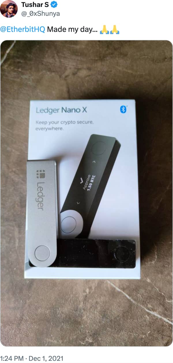 Tushar S (@_0xShunya) reviews Etherbit.in