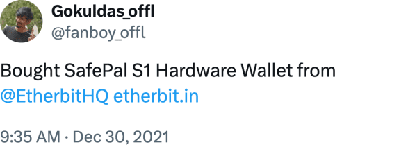 Gokuldas_offl (@fanboy_offl) reviews Etherbit.in