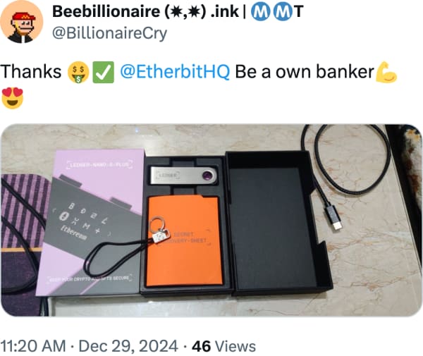 Beebillionaire (✸,✸) .ink | T (@BillionaireCry) reviews Etherbit.in
