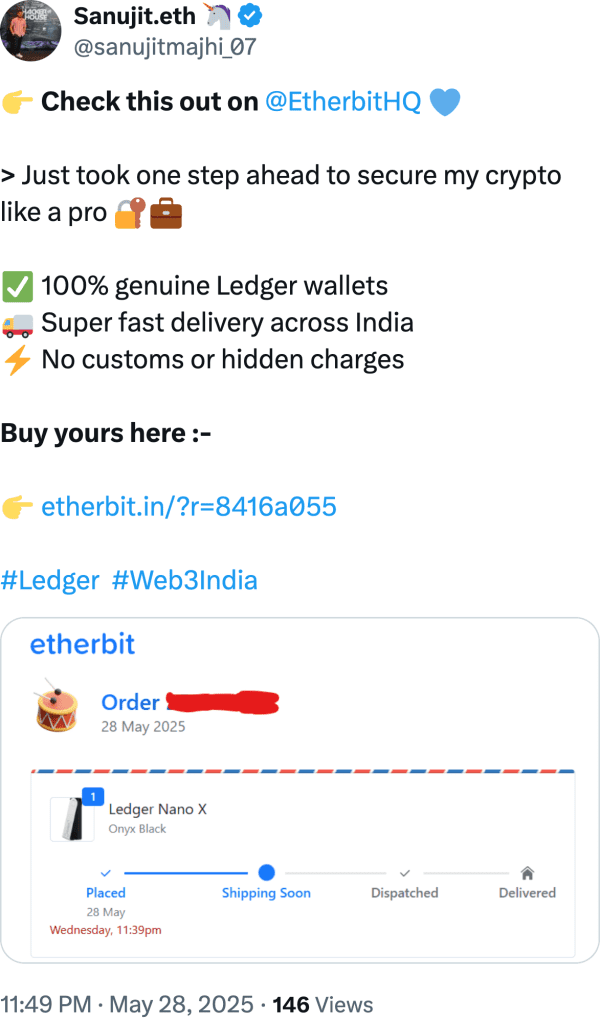 Sanujit.eth (@sanujitmajhi_07) reviews Etherbit.in
