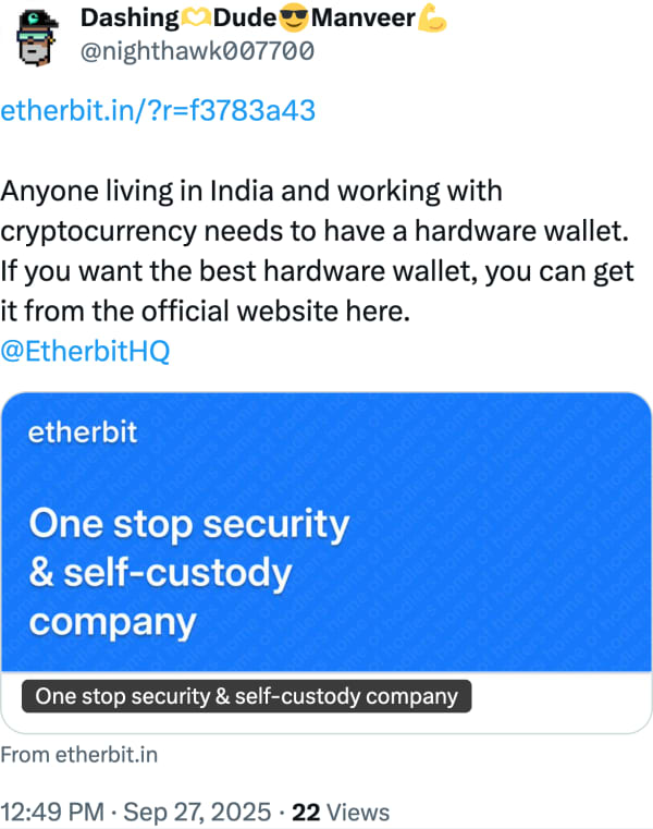DashingDudeManveer (@nighthawk007700) reviews Etherbit.in