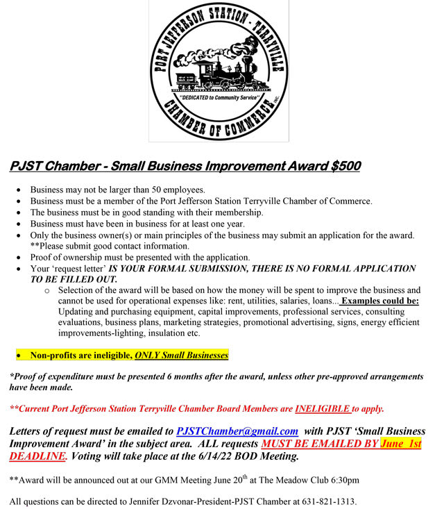 SmallBusinessImprovementAwardApplication Port Jefferson