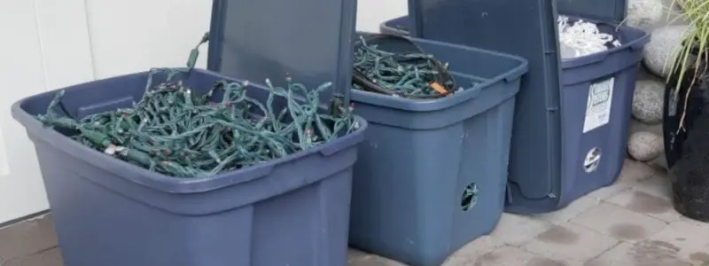 fairy lights in the bin