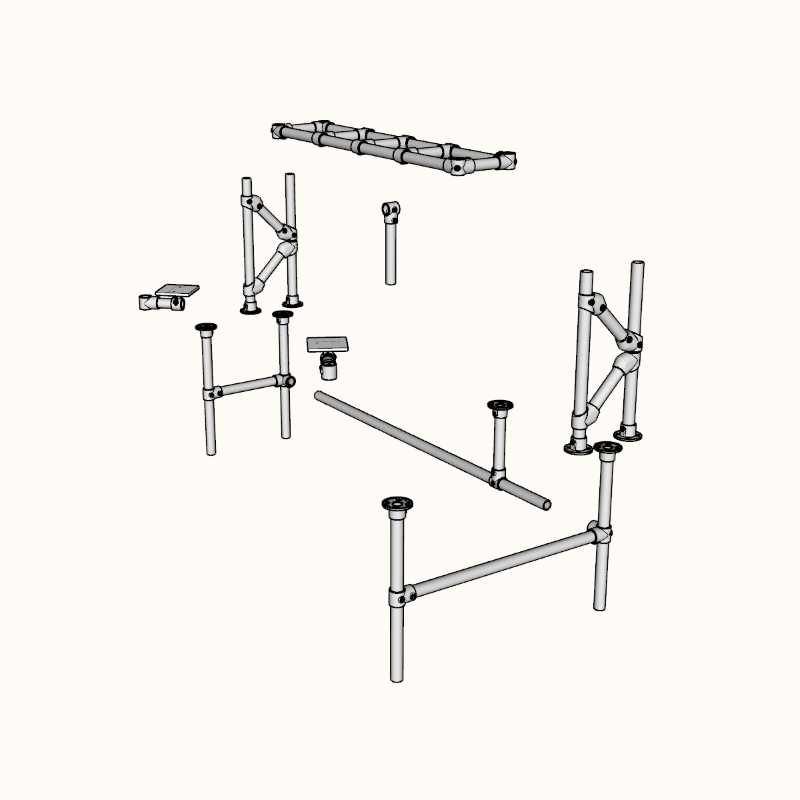 DIY Desk Exploded View