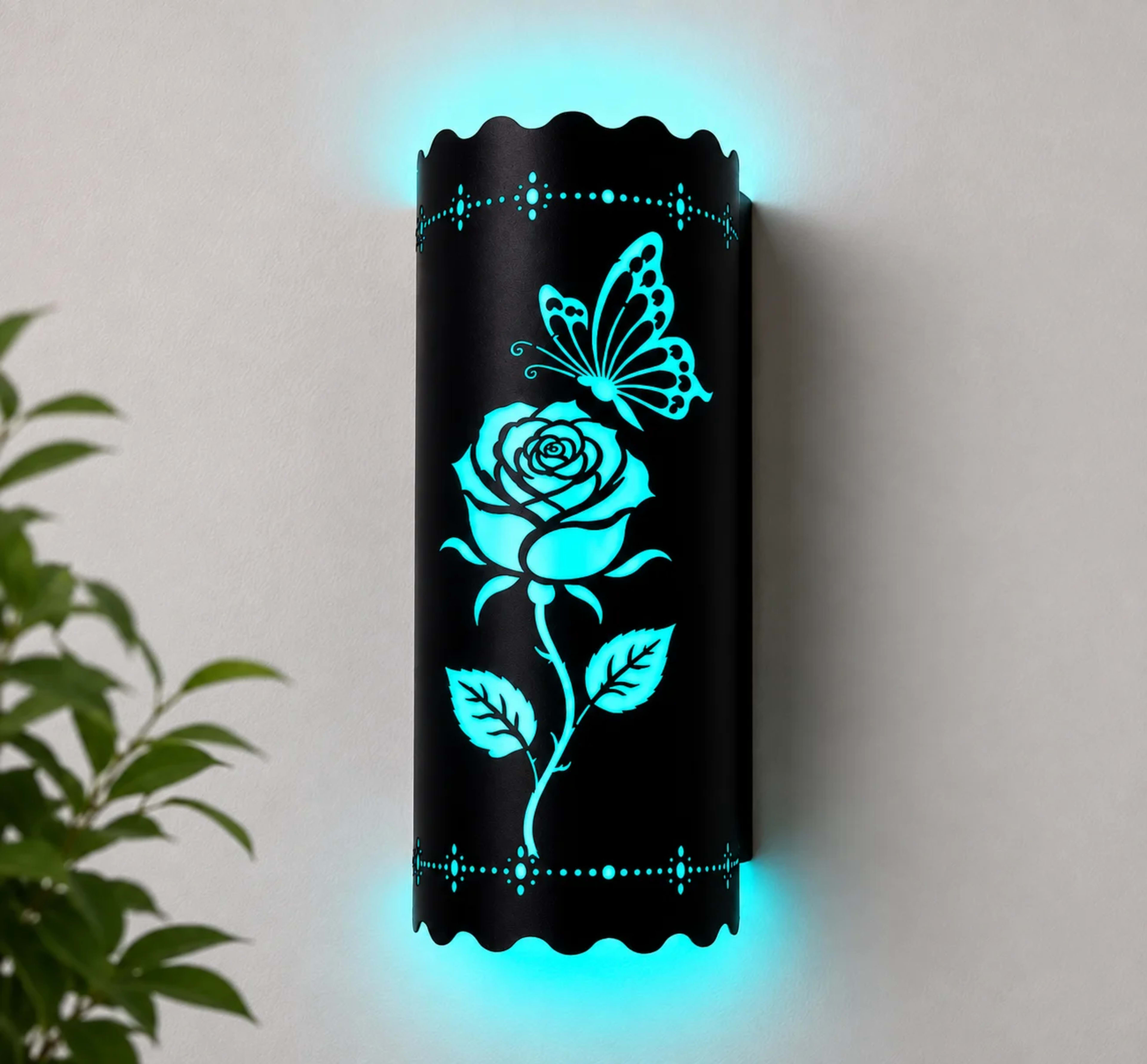 Premium Rose & Butterfly LED Wall Lamp | Decorative Romantic Wall Light