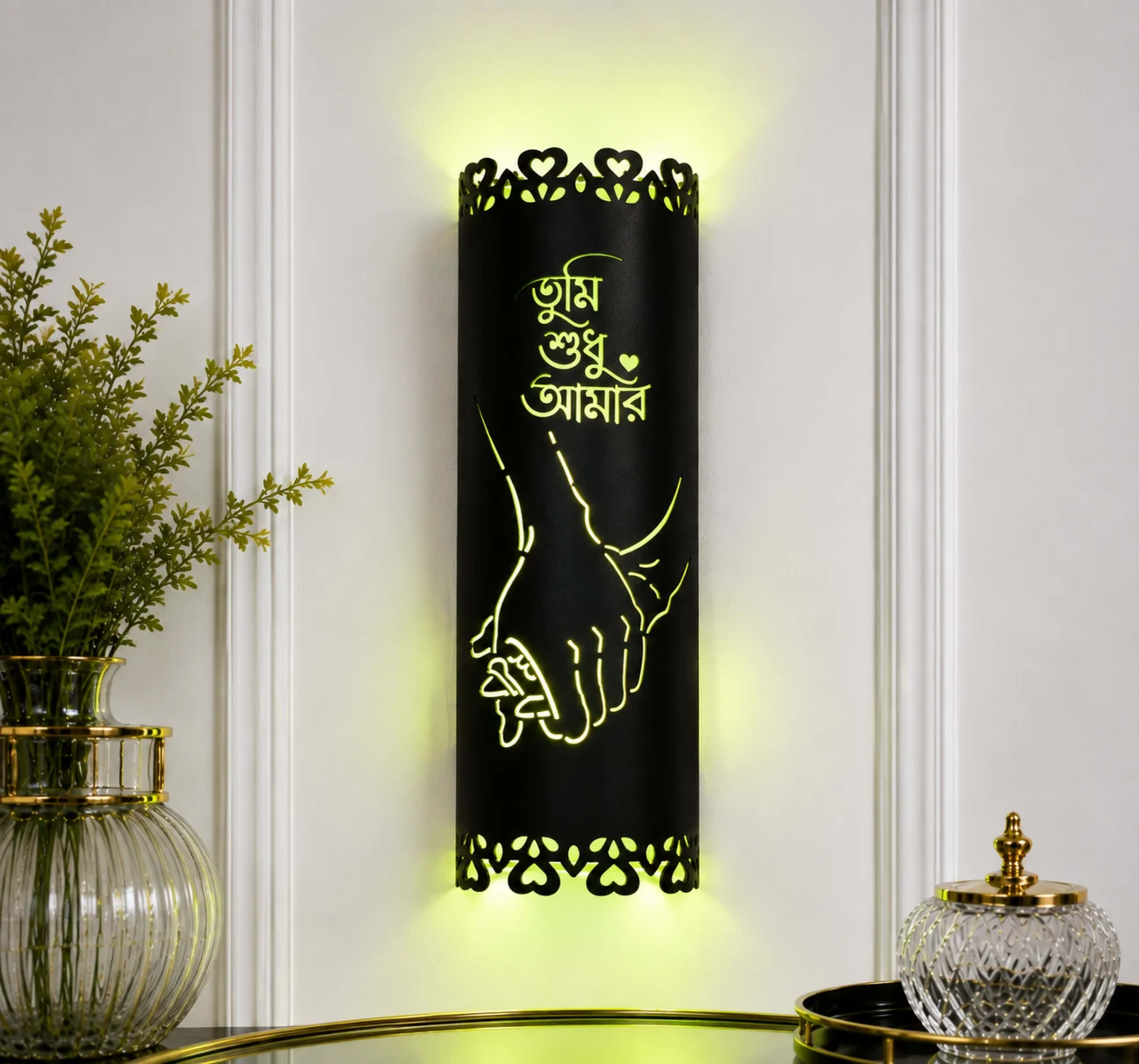 Premium Love Hand LED Wall Lamp | Romantic Decorative Light | ভালোবাসার উপহার