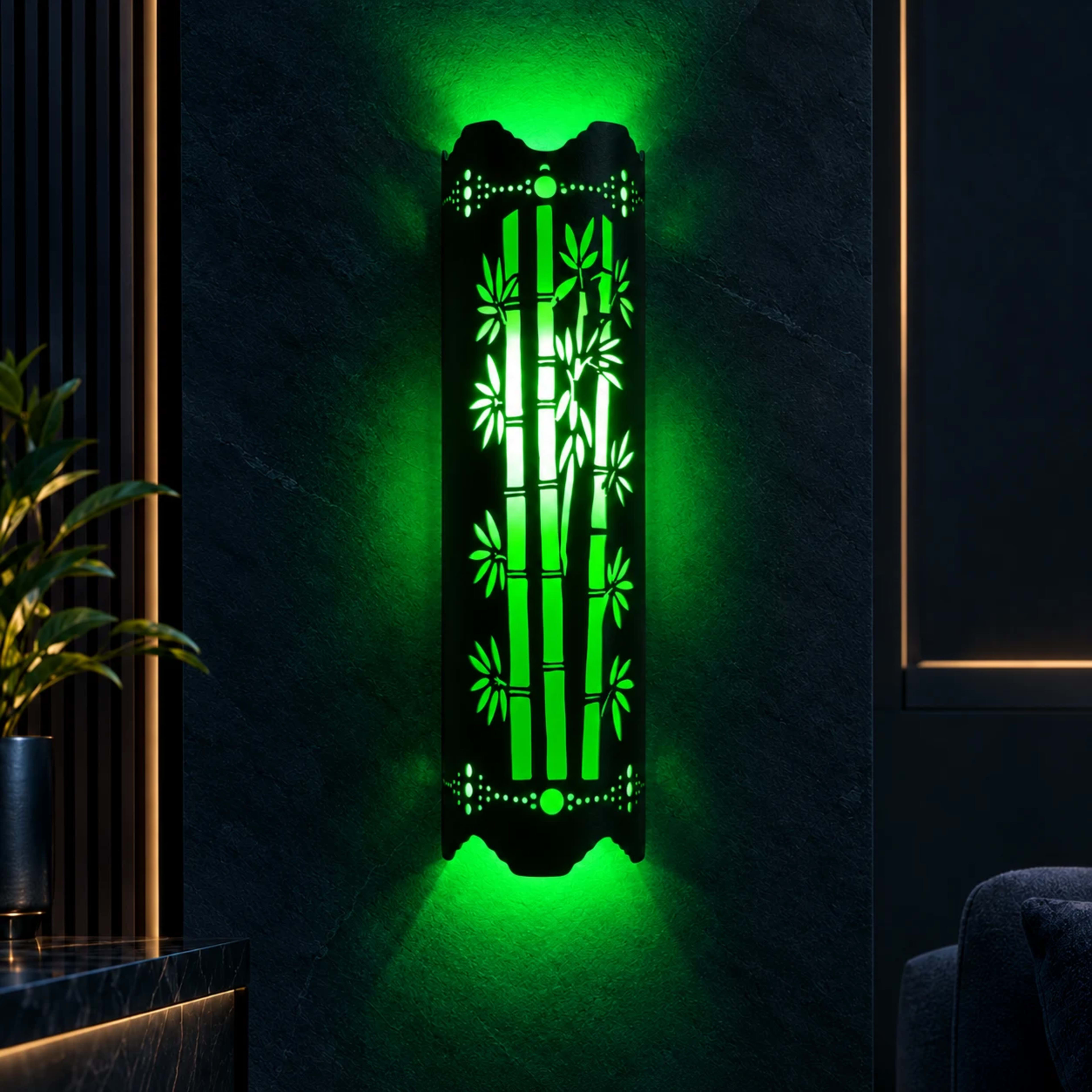 Green Bamboo PVC Lamp 