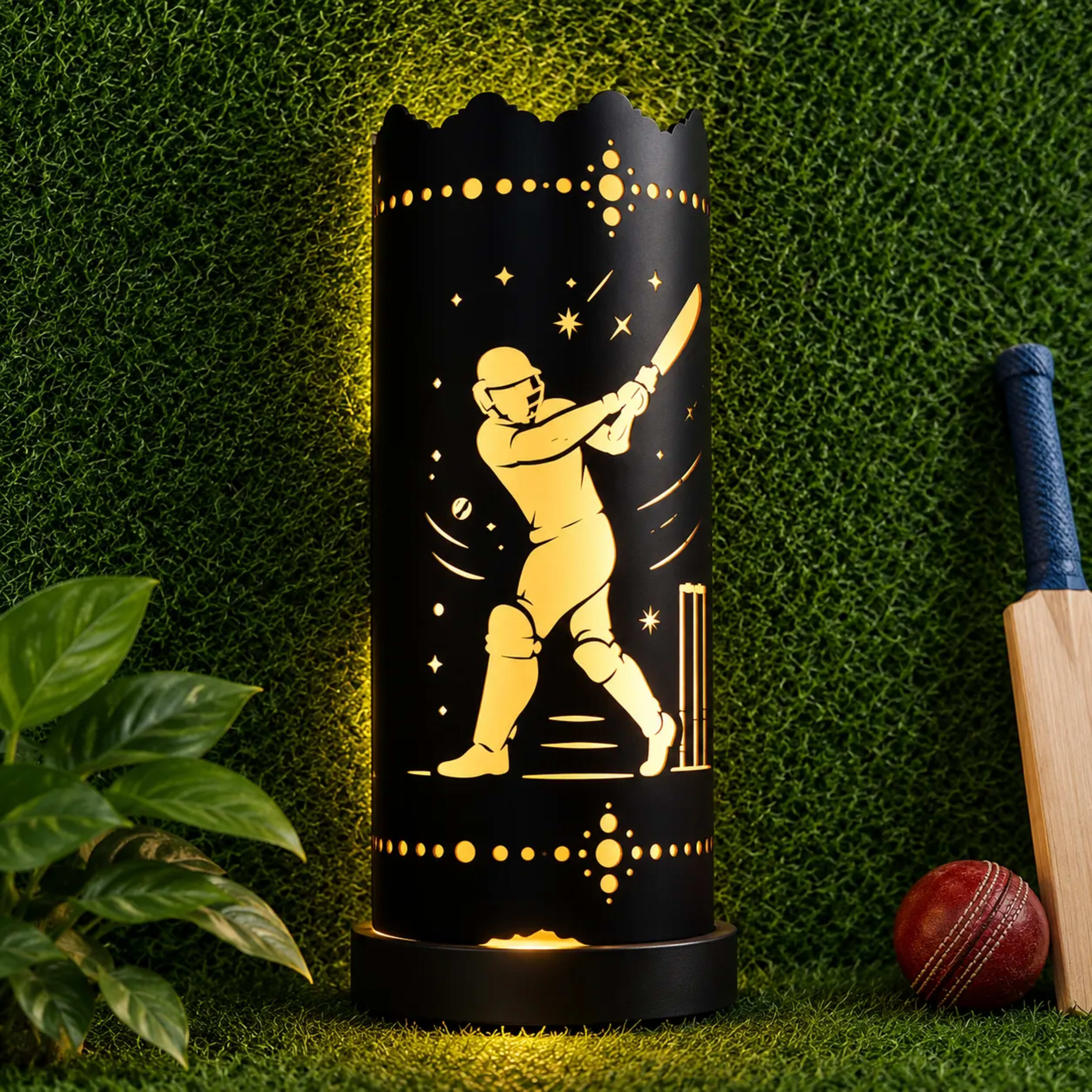 Premium Cricket Silhouette LED Night Lamp - 7 Colors & 3 Light Effects 2