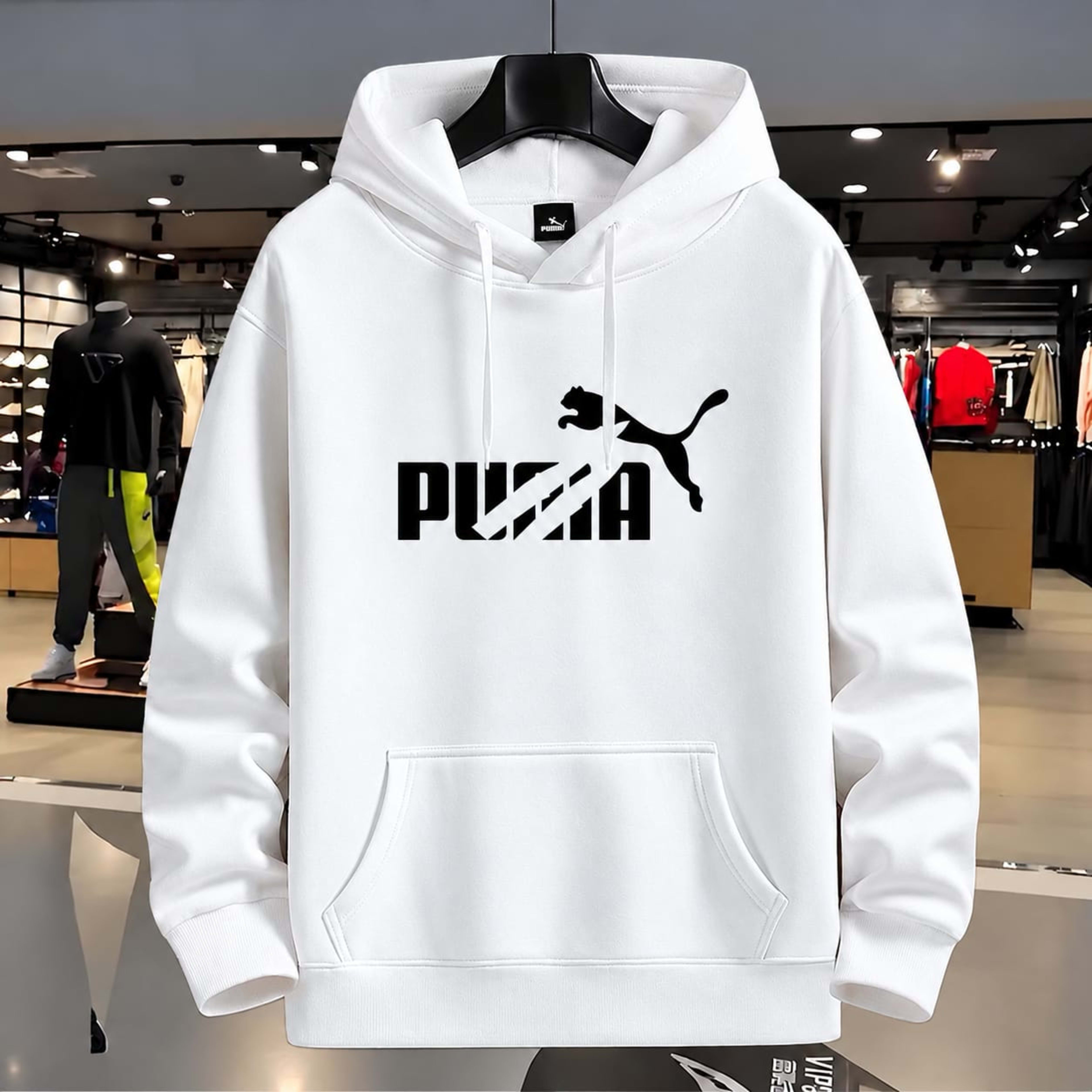 Puma Graphic Printed Cotton Hoodie for Men