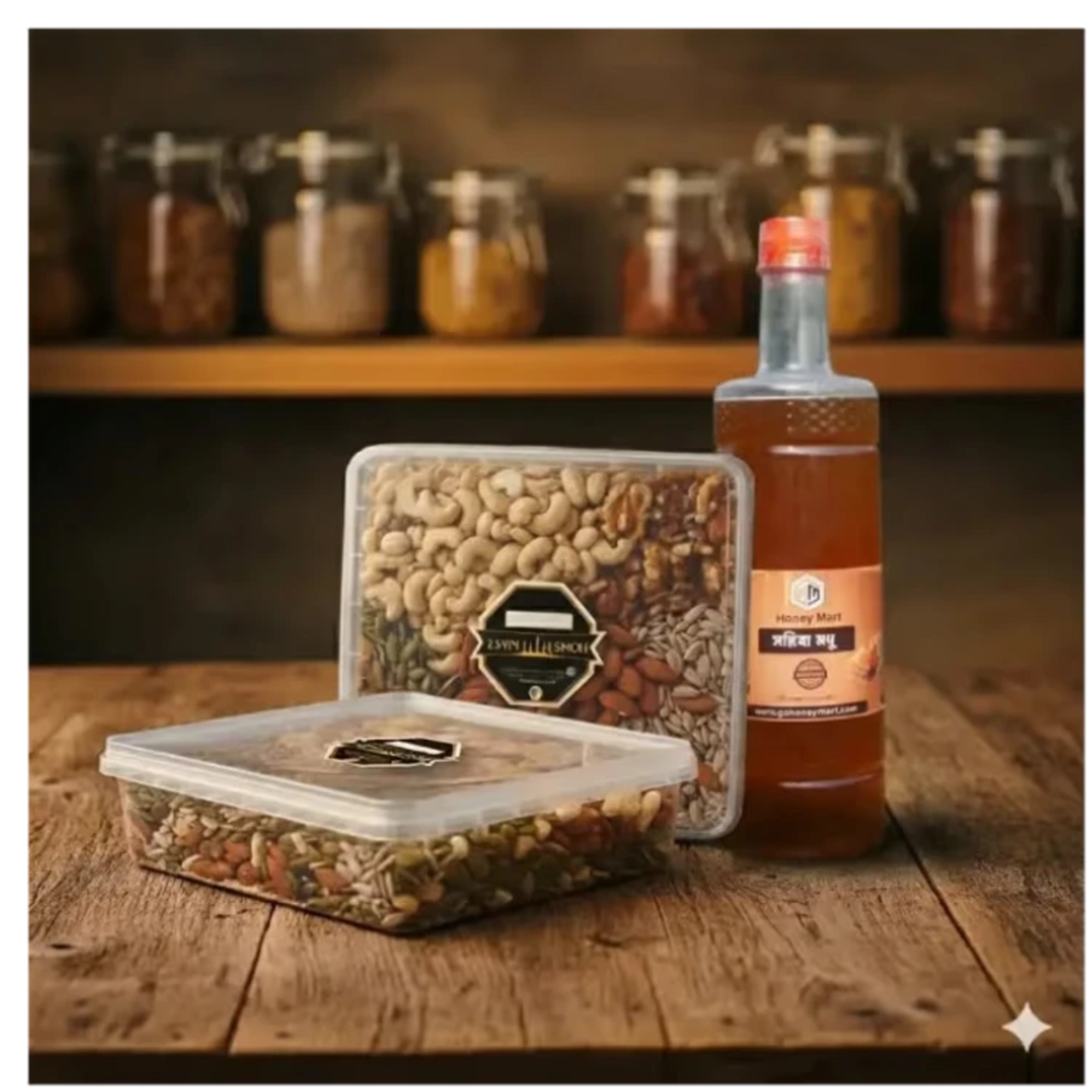 Premium Nutri Power Pack - 100% Natural Honey, Nuts & Seeds Mix | Prenaxo