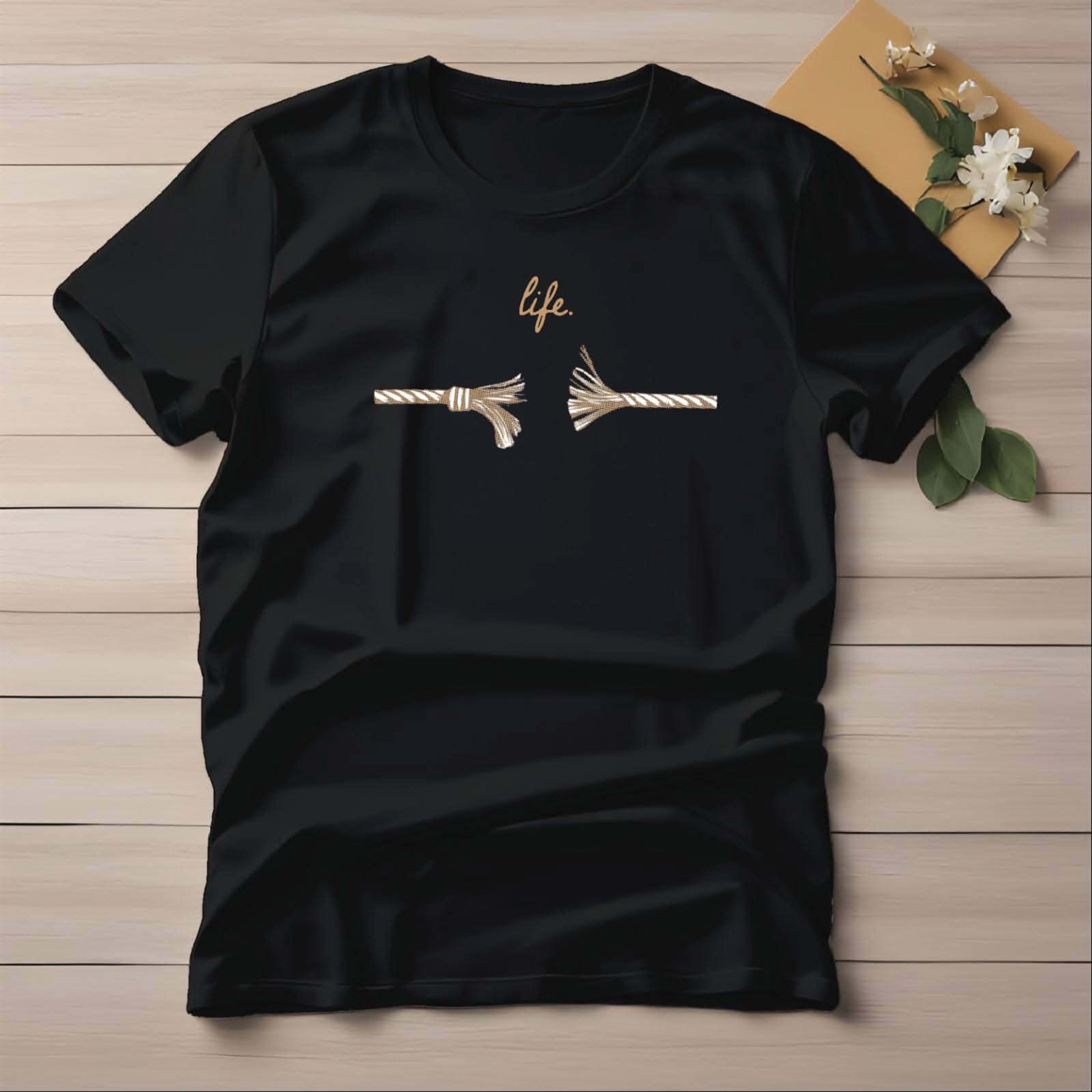 Prenaxo Premium Cotton Printed Basic Black T-Shirt for Men