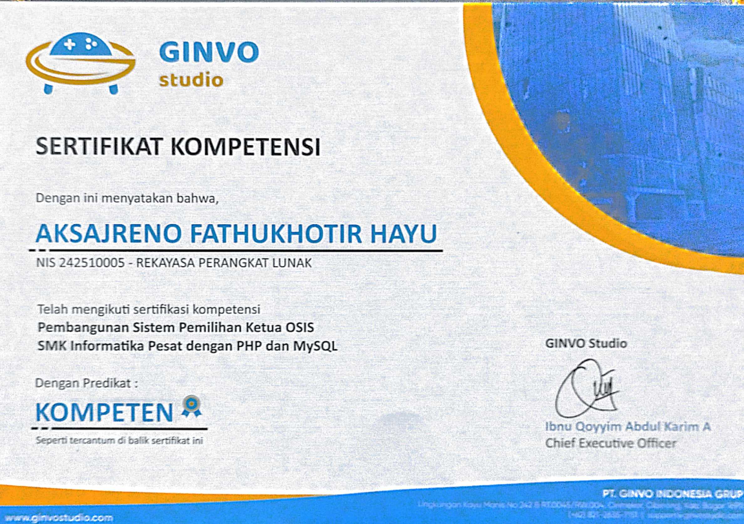 Certificate 3
