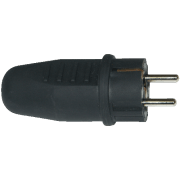 STØPSEL GUMMI IP44 16A SORT