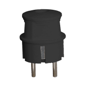 STØPSEL, M/JORD, RETT - SORT