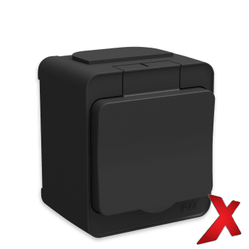 X.STIKK PÅVEGG M/J ENKEL IP44