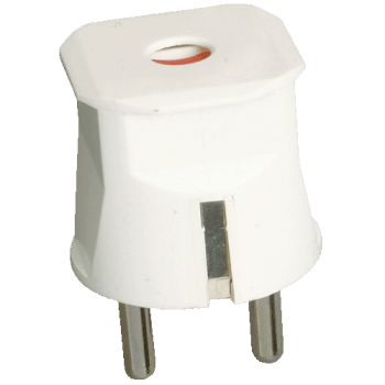 STØPSEL, M/JORD, RETT - HVIT