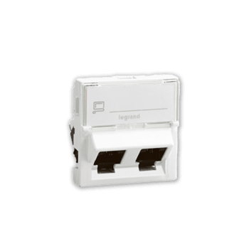RJ45 KAT 6A STP 45VINKEL, 2 MOD