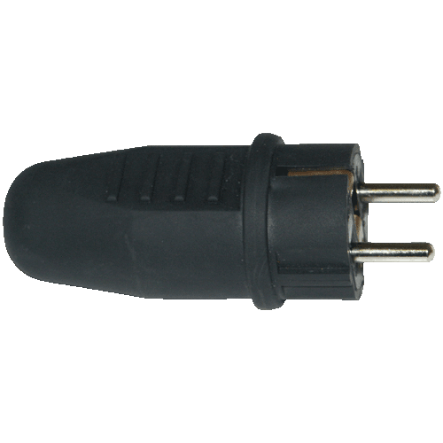 STØPSEL GUMMI IP44 16A SORT