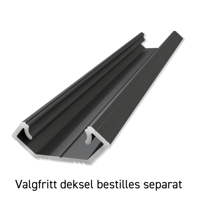 ETLED STRIP HJØRNEPROFIL SORT