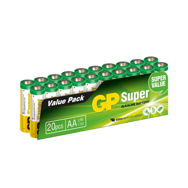 GP SUPER AA-BATTERI 20-PAKK