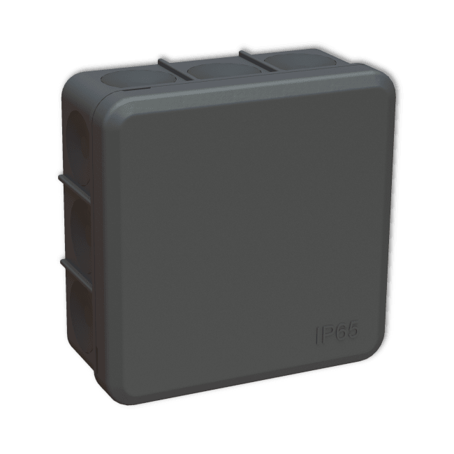 KOBLINGSBOKS IP65 SORT 85X85MM