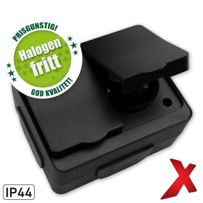 X.STIKK PÅVEGG M/J DOBBEL IP44