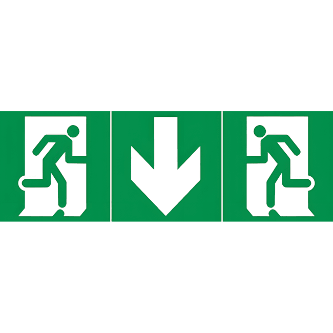 NØDLYS SKILT PIL NED