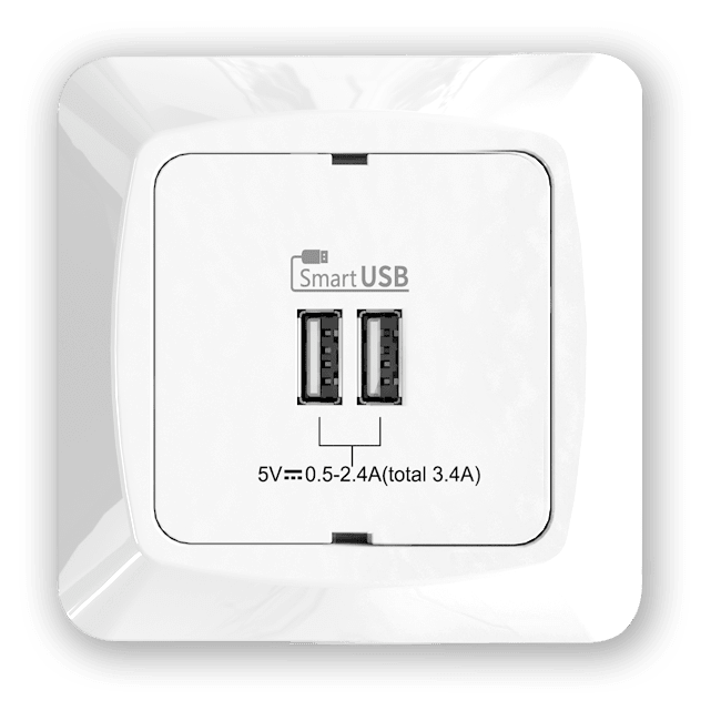 USB LADER INNF 5V/3,4A 2 UTTAK