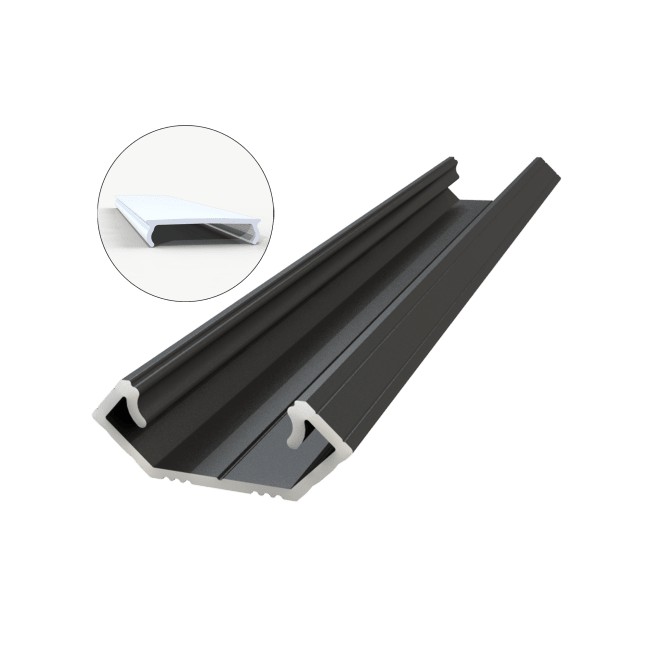 ETLED STRIP HJØRNEPROFIL SORT