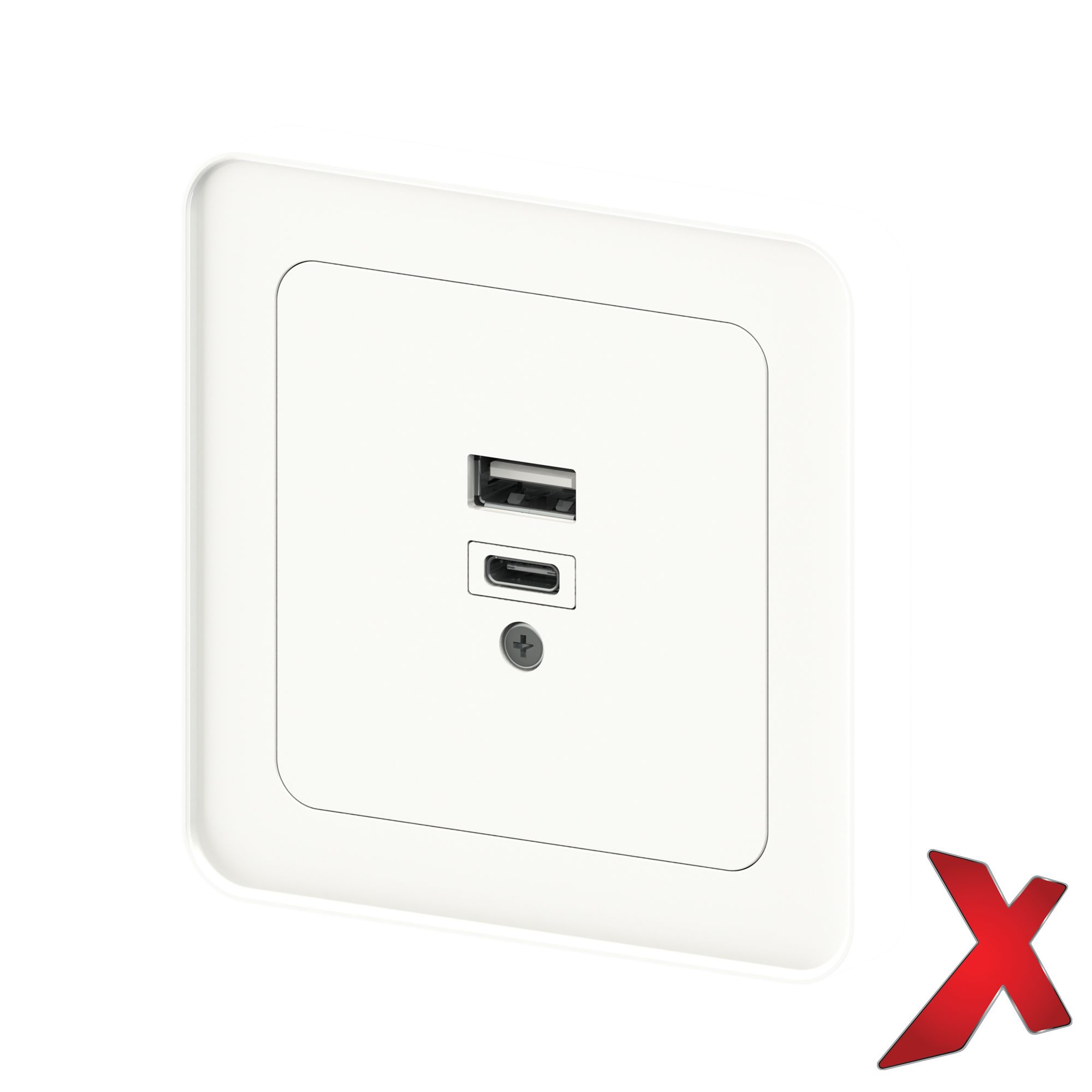 X.USB LADER INNF TYPE A+C HVIT 18W SKRUKOBLING