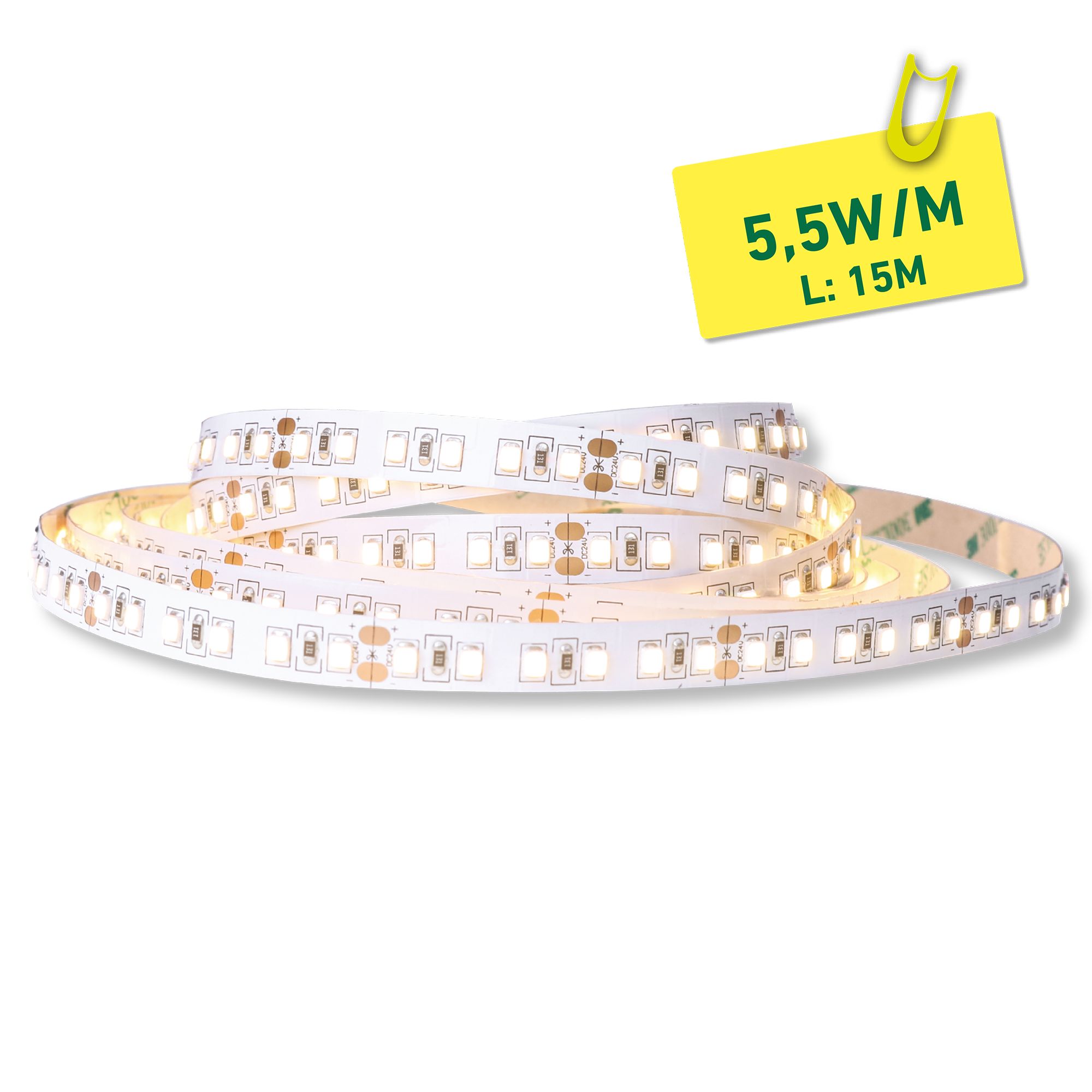 ETLED STRIP 5,2W IP20 2700K 10MM 24V DC 15M CRI 80 500LM/M